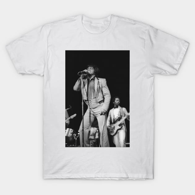 James Brown BW Photograph T-Shirt by Concert Photos